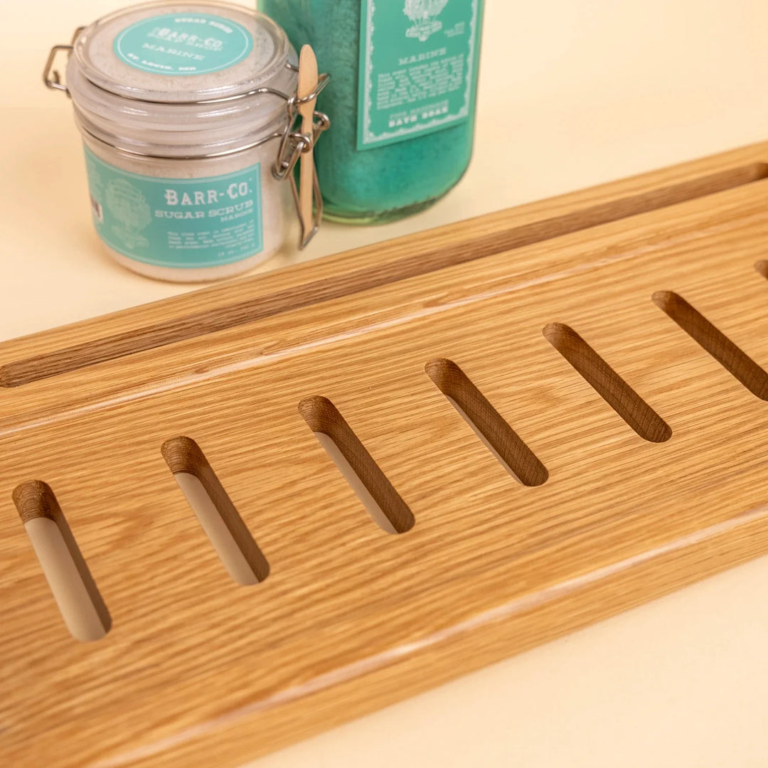 White Oak Slotted Bath Caddy