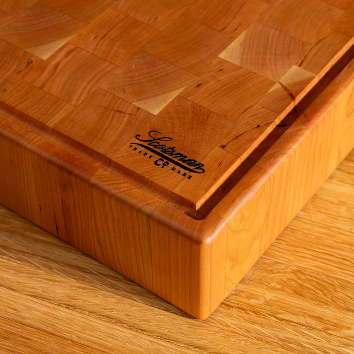 Cherry End Grain Rectangle Butcher Block with Juice Groove