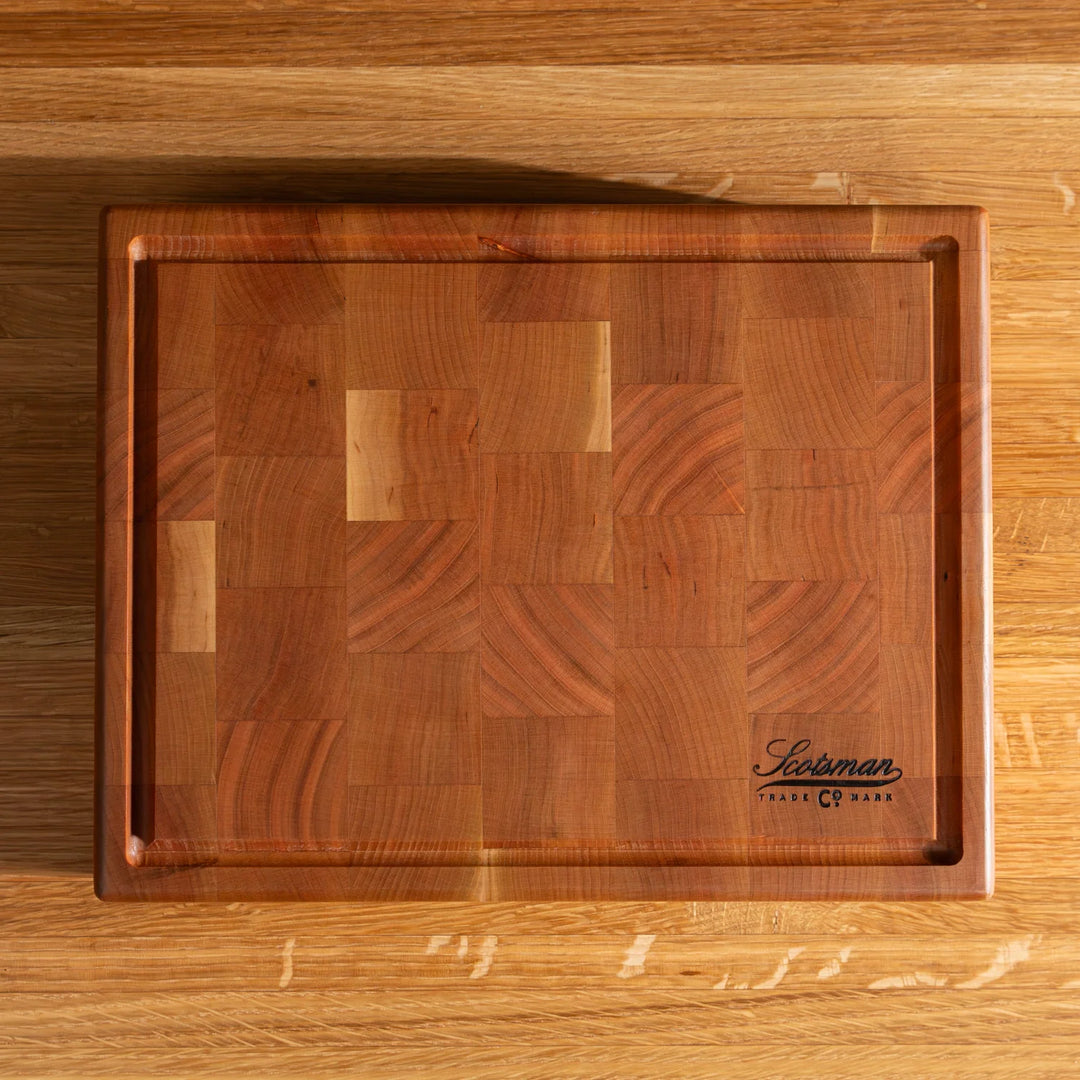 Cherry End Grain Rectangle Butcher Block with Juice Groove