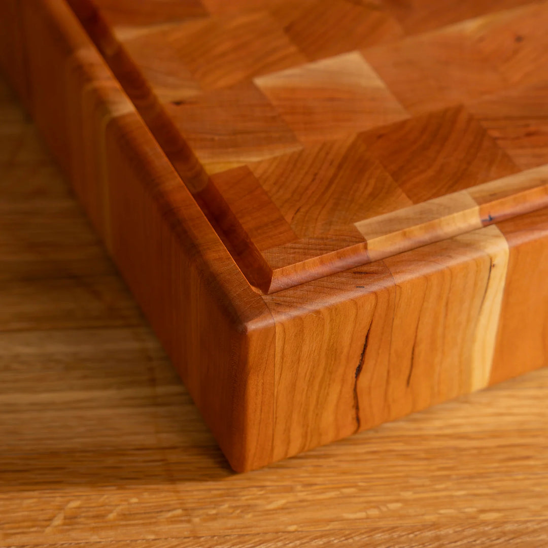 Cherry End Grain Square Butcher Block with Juice Groove