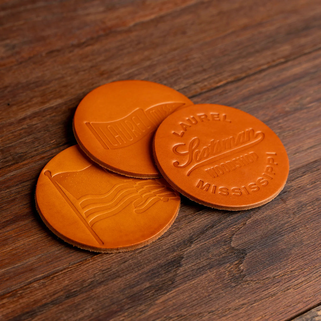 American Flag Leather Coaster