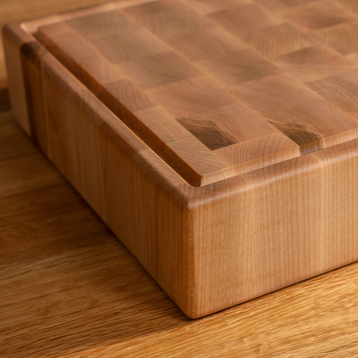 Maple End Grain Rectangle Butcher Block with Juice Groove