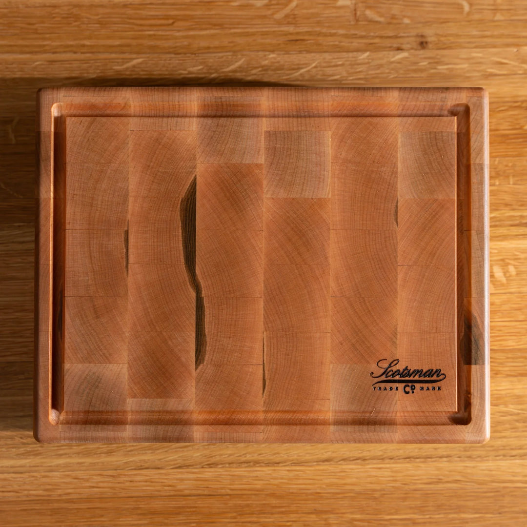 Maple End Grain Rectangle Butcher Block with Juice Groove