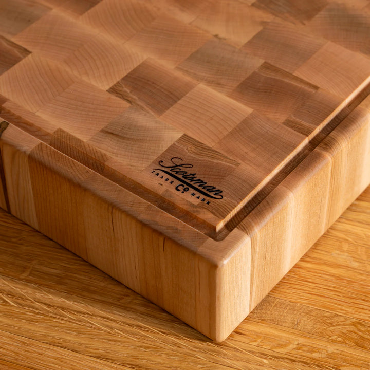 Maple End Grain Square Butcher Block with Juice Groove