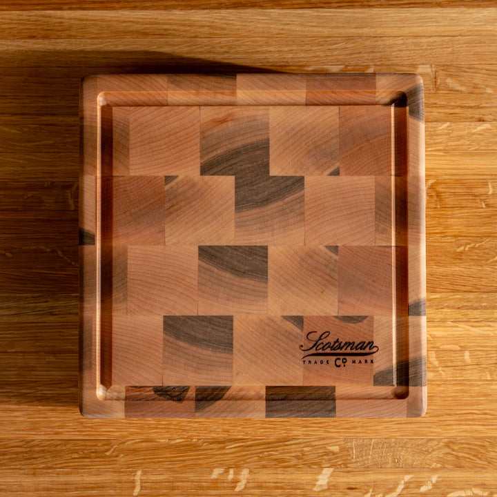 Maple End Grain Square Butcher Block with Juice Groove